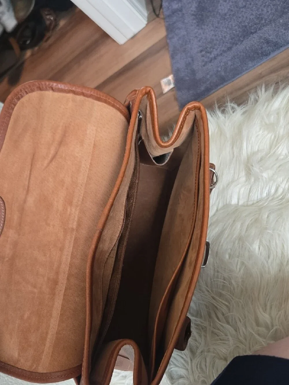 Structured Brown Leather Top-Handle Satchel Liza Hennessy